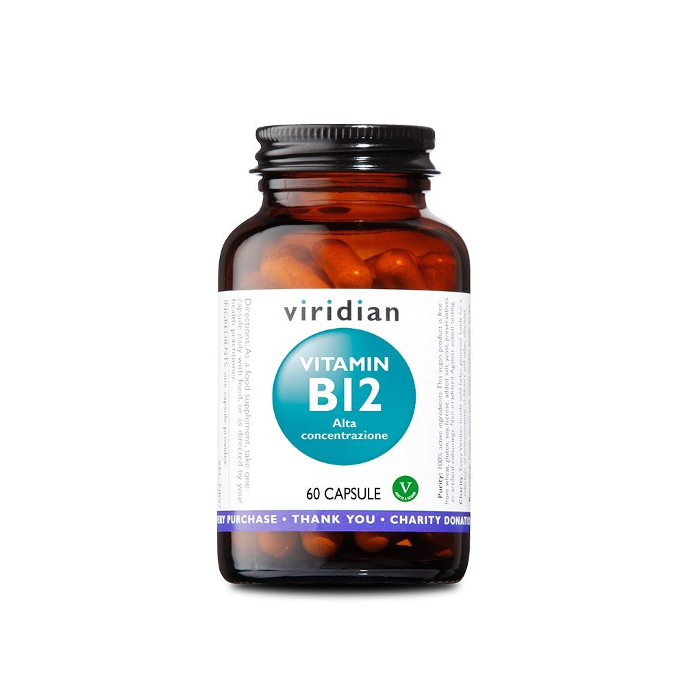 Integratore Vegano Viridian - Vitamin B12 Alta Concentrazione 60 Capsule