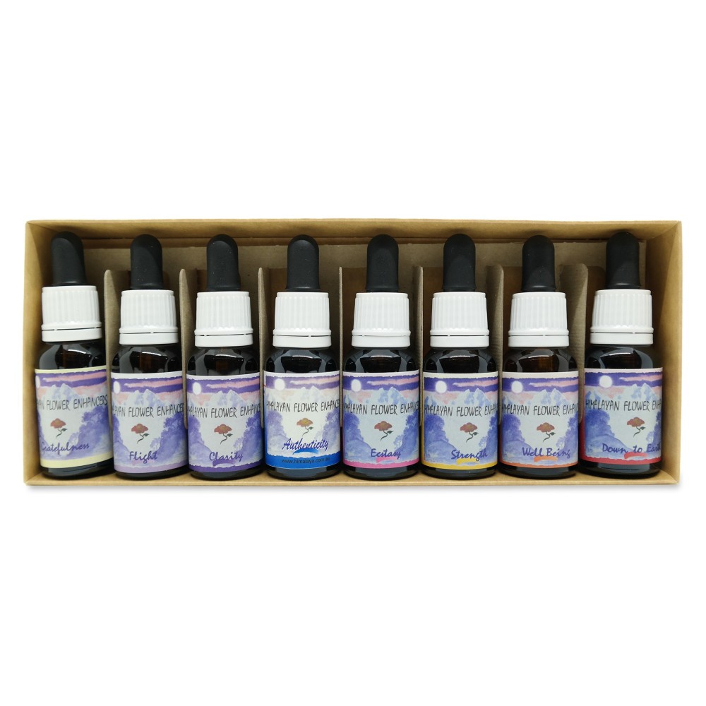 Flower Therapy Kit - Chakra 8 Essences Himalayan Enhancers 15 ml