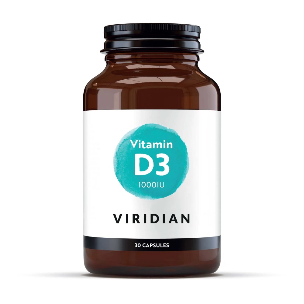 Veganes Nahrungsergänzungsmittel Viridian – Vitamin D3 1000 IE 30 Kapseln