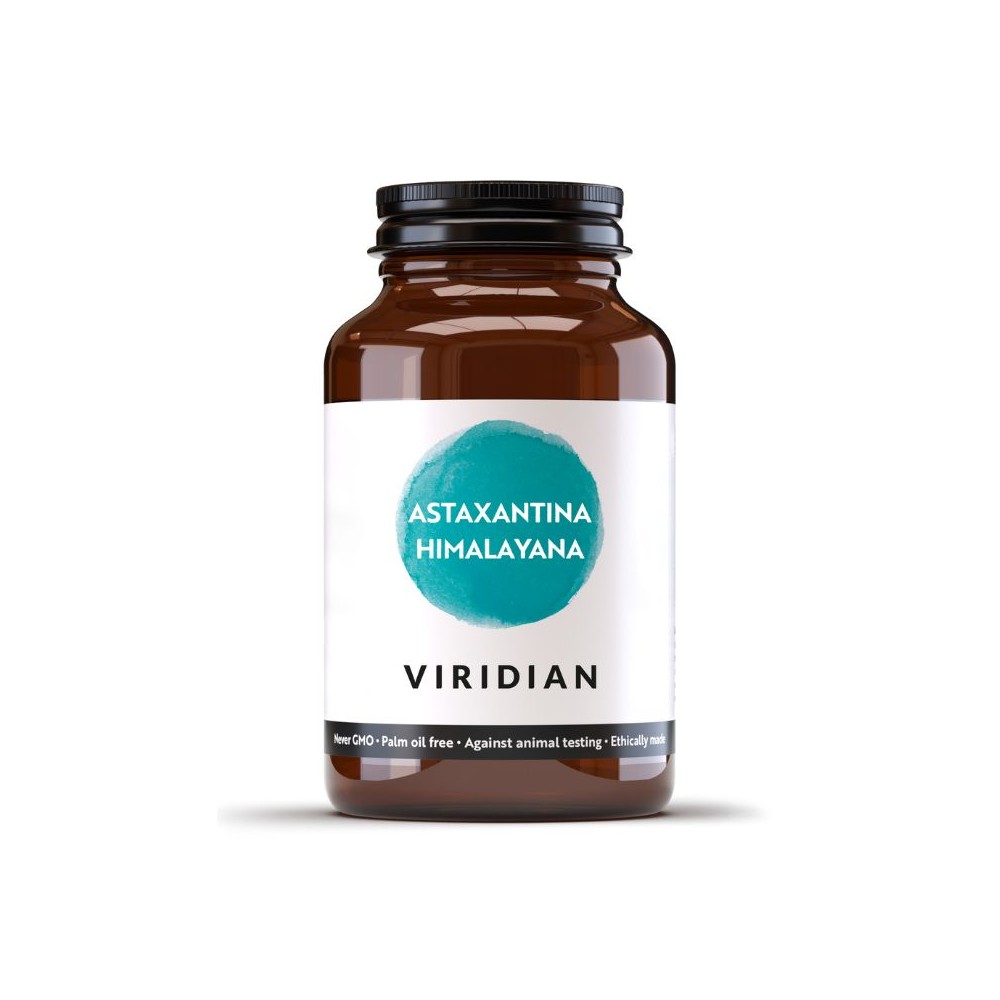 Suplemento alimenticio antioxidante vegano Viridian - Astaxantina del Himalaya 30 cápsulas