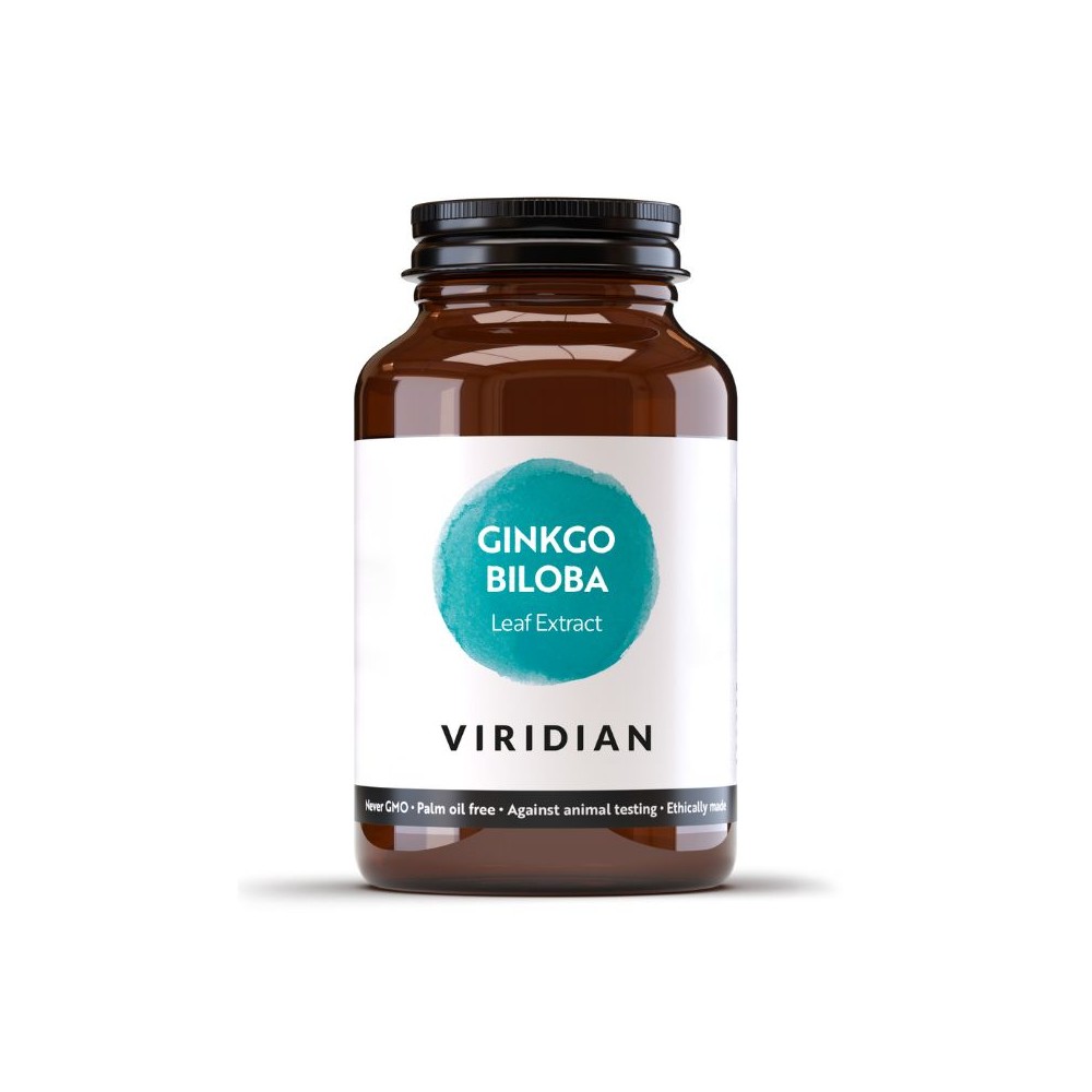 Complément Alimentaire Phytopréparation Vegan Viridian - Extrait de Feuille de Ginkgo Biloba 60 Gélules