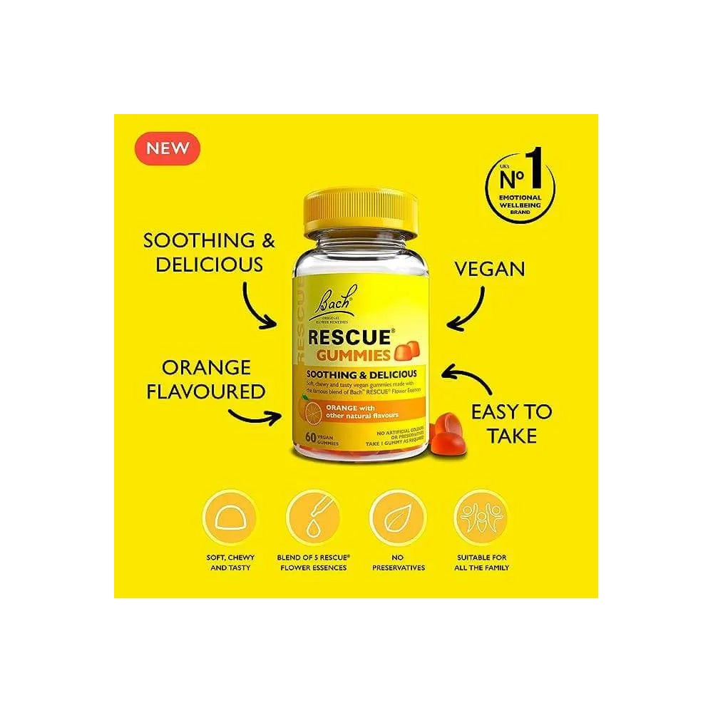 Bach Center Compound Formula – Rescue Gummies Orange 60 Kaugummi